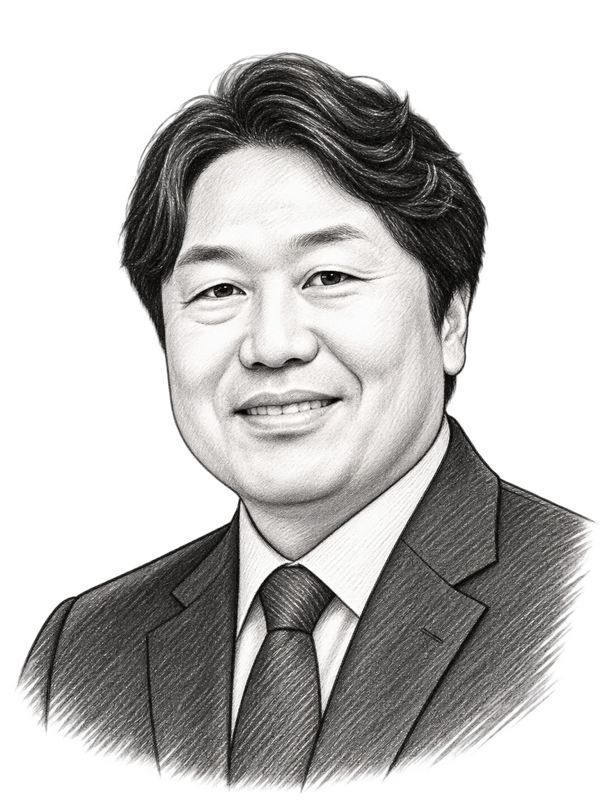 회사소개서에 수록된 대표이사 손스케치