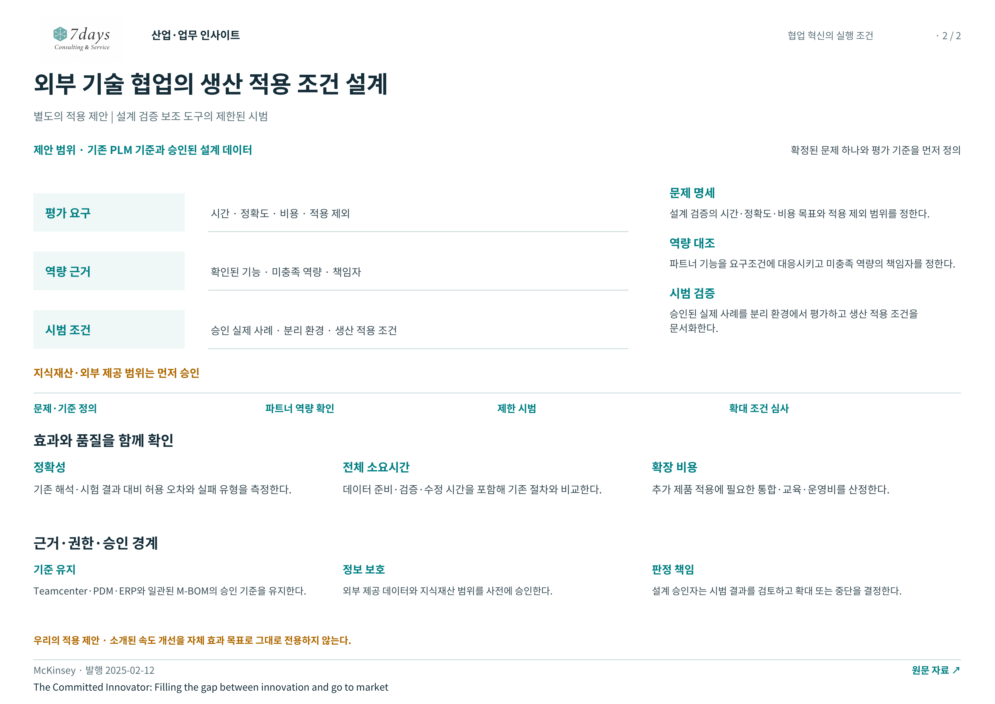 외부 기술 협업의 생산 적용 조건 설계 전체 페이지