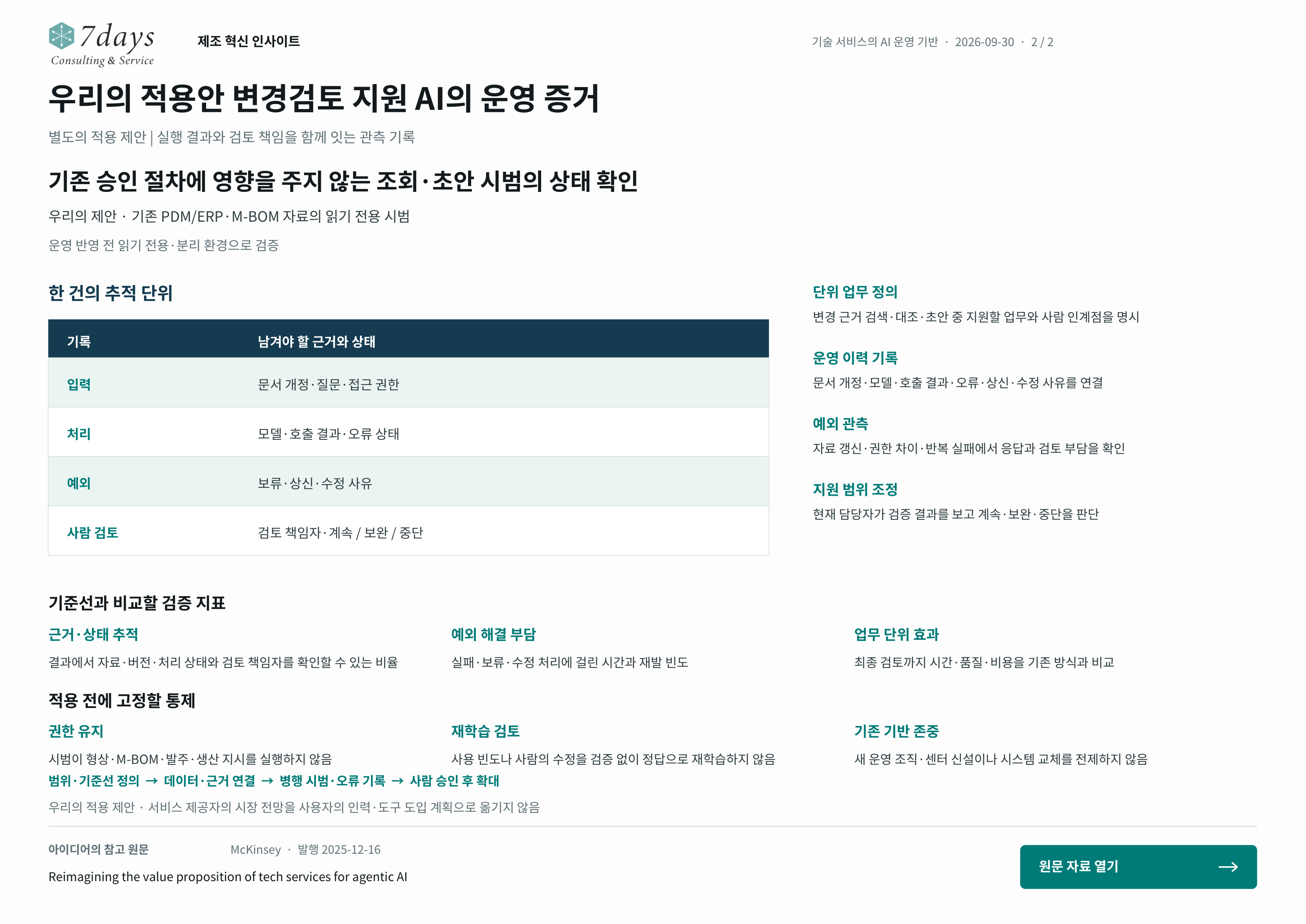 우리의 적용안 변경검토 지원 AI의 운영 증거의 별도 적용 제안 전체 페이지