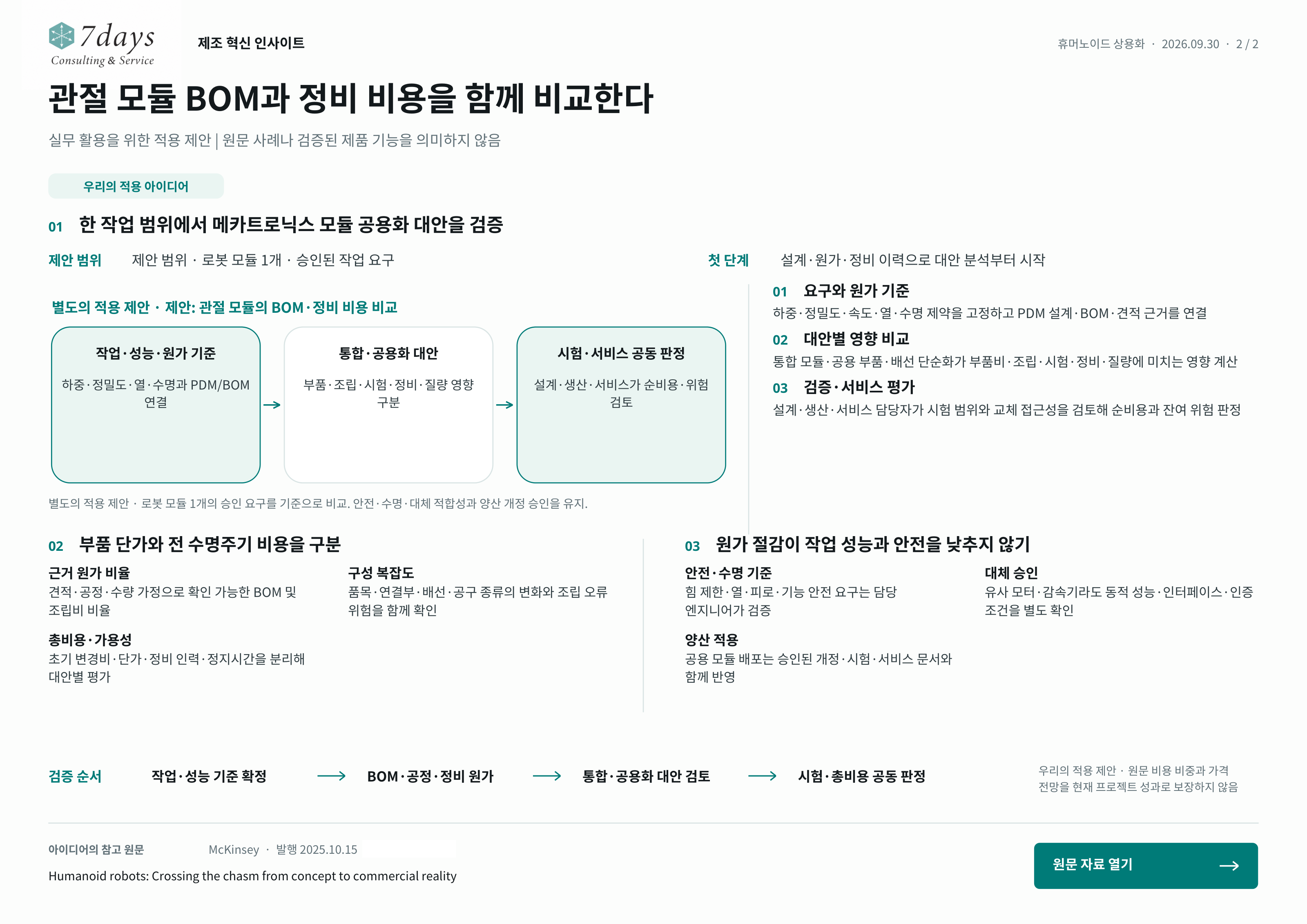 관절 모듈 BOM 검토 제안