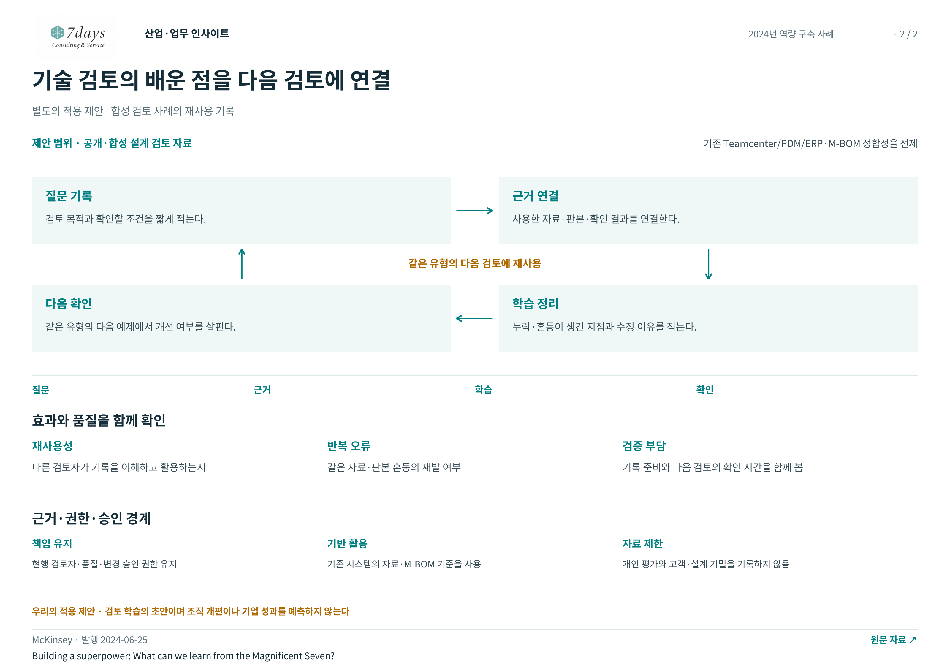 기술 검토의 배운 점을 다음 검토에 연결 전체 페이지