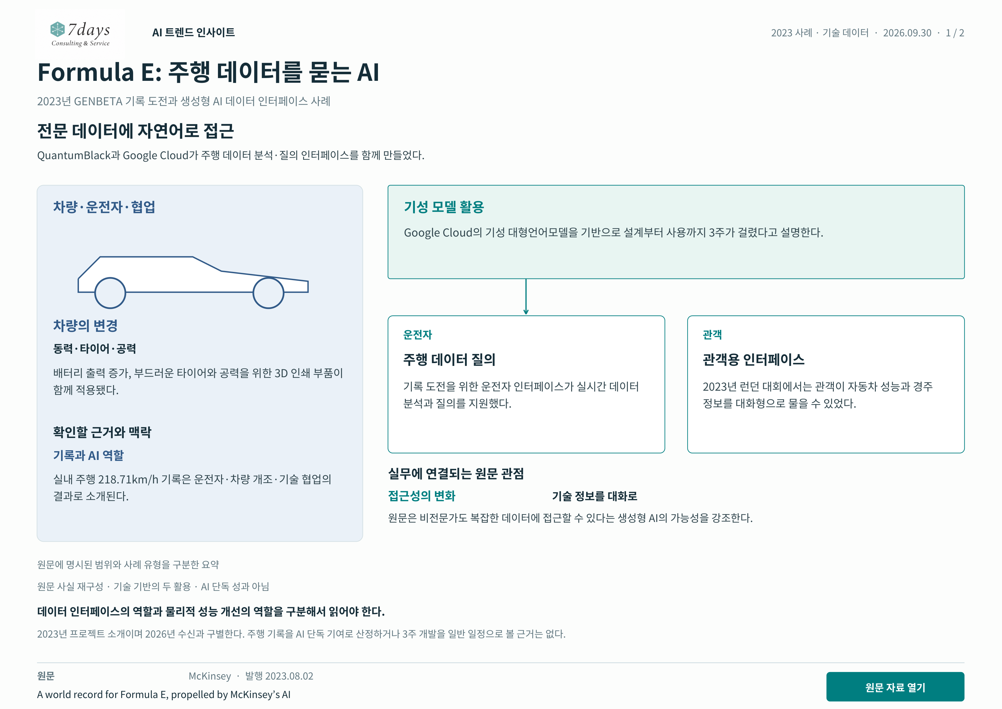 Formula E: 주행 데이터를 묻는 AI 원문 근거 전체 페이지