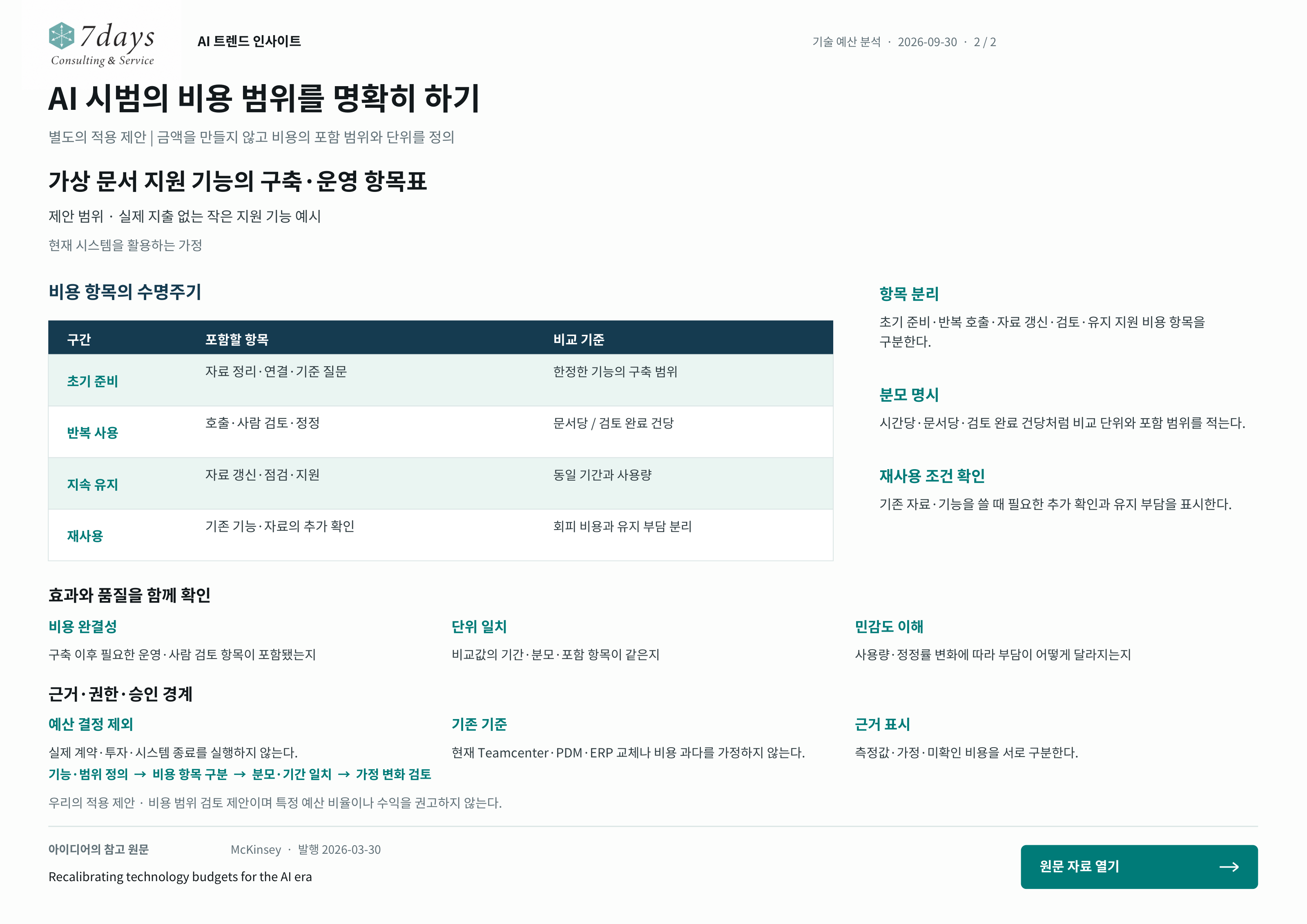 AI 시범의 비용 범위를 명확히 하기의 별도 적용 제안 전체 페이지