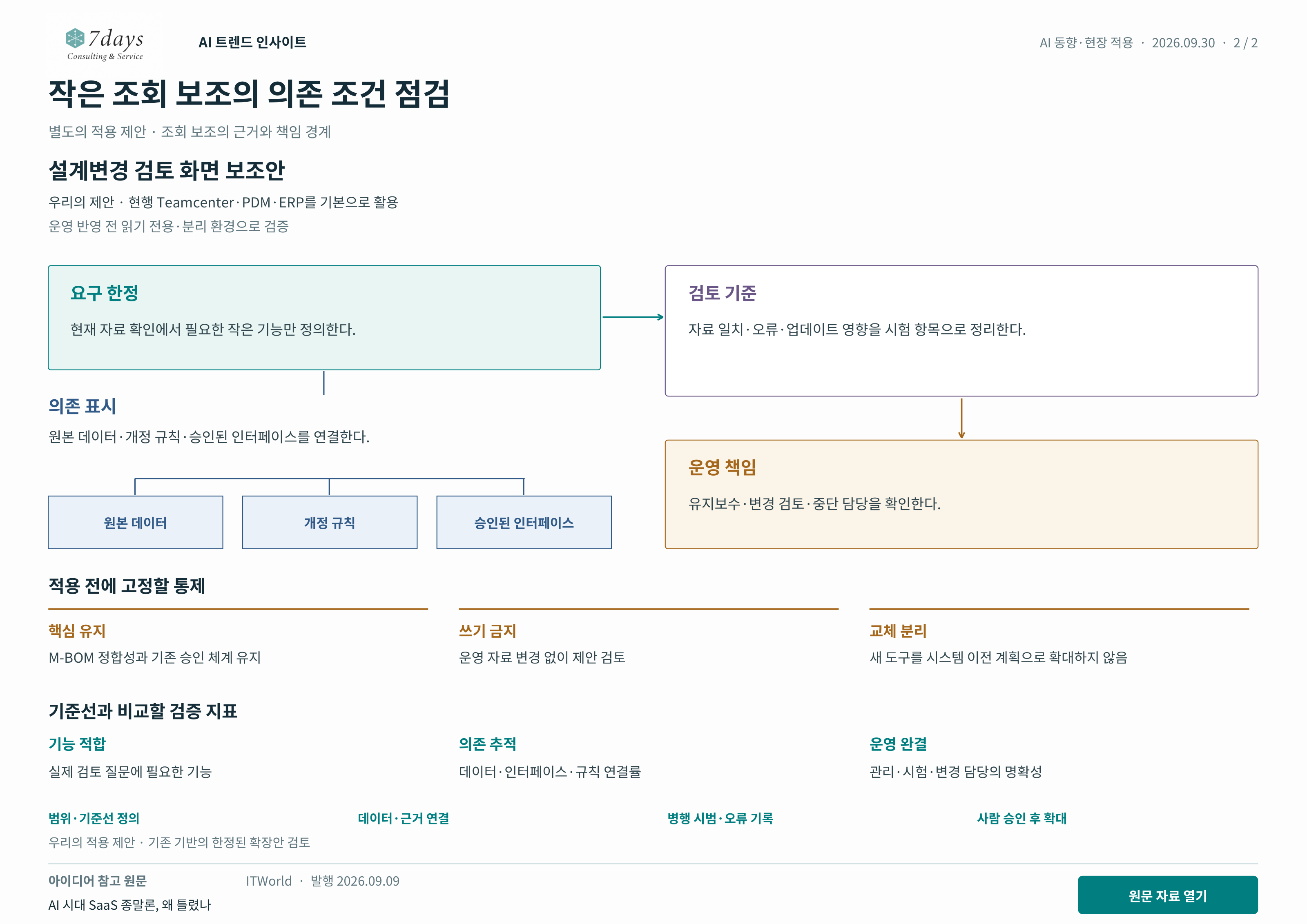 작은 조회 보조의 의존 조건 점검 별도의 적용 제안 전체 페이지