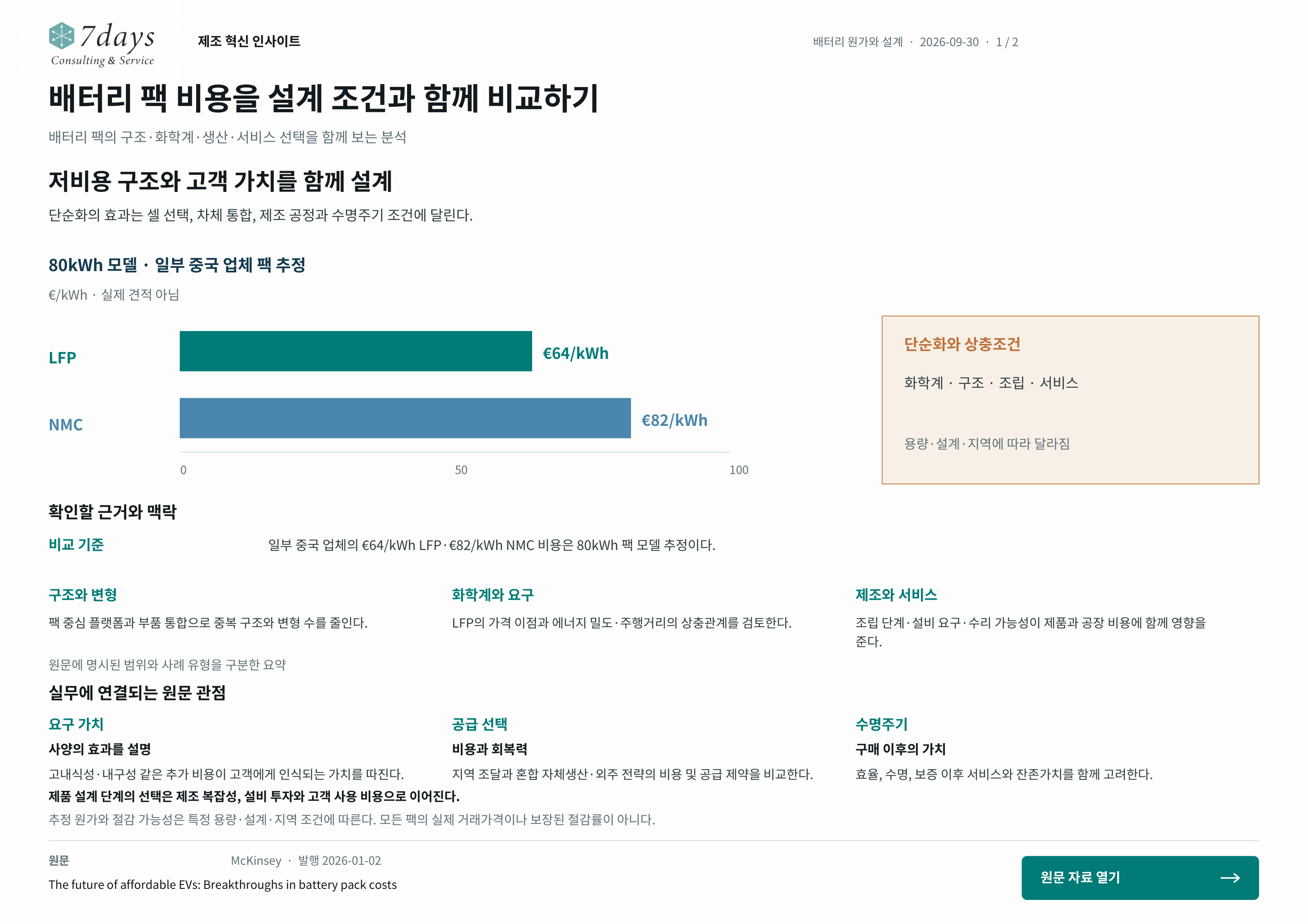 배터리 팩 비용을 설계 조건과 함께 비교하기의 원문 근거 전체 페이지
