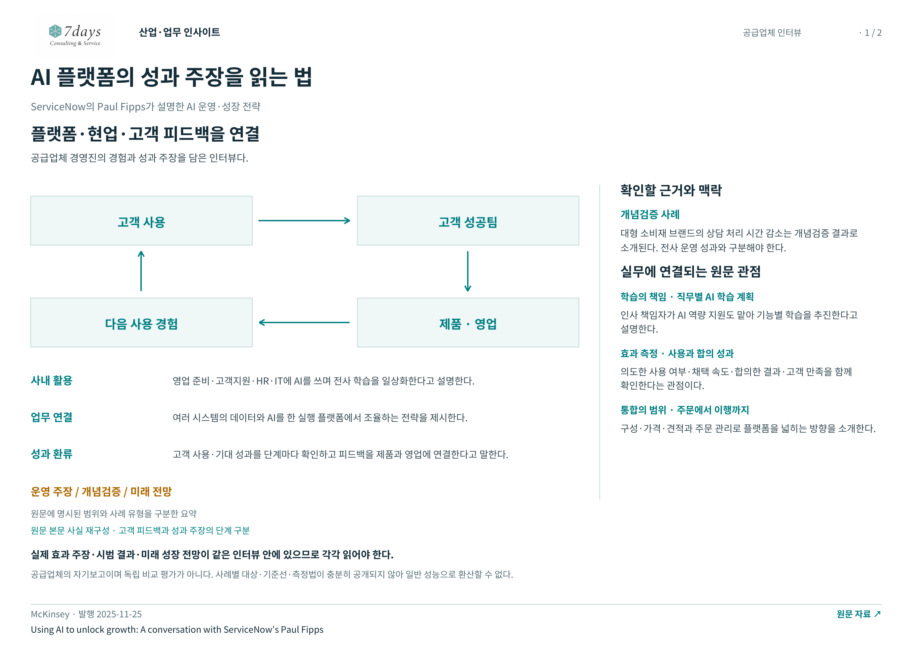 AI 플랫폼의 성과 주장을 읽는 법 전체 페이지