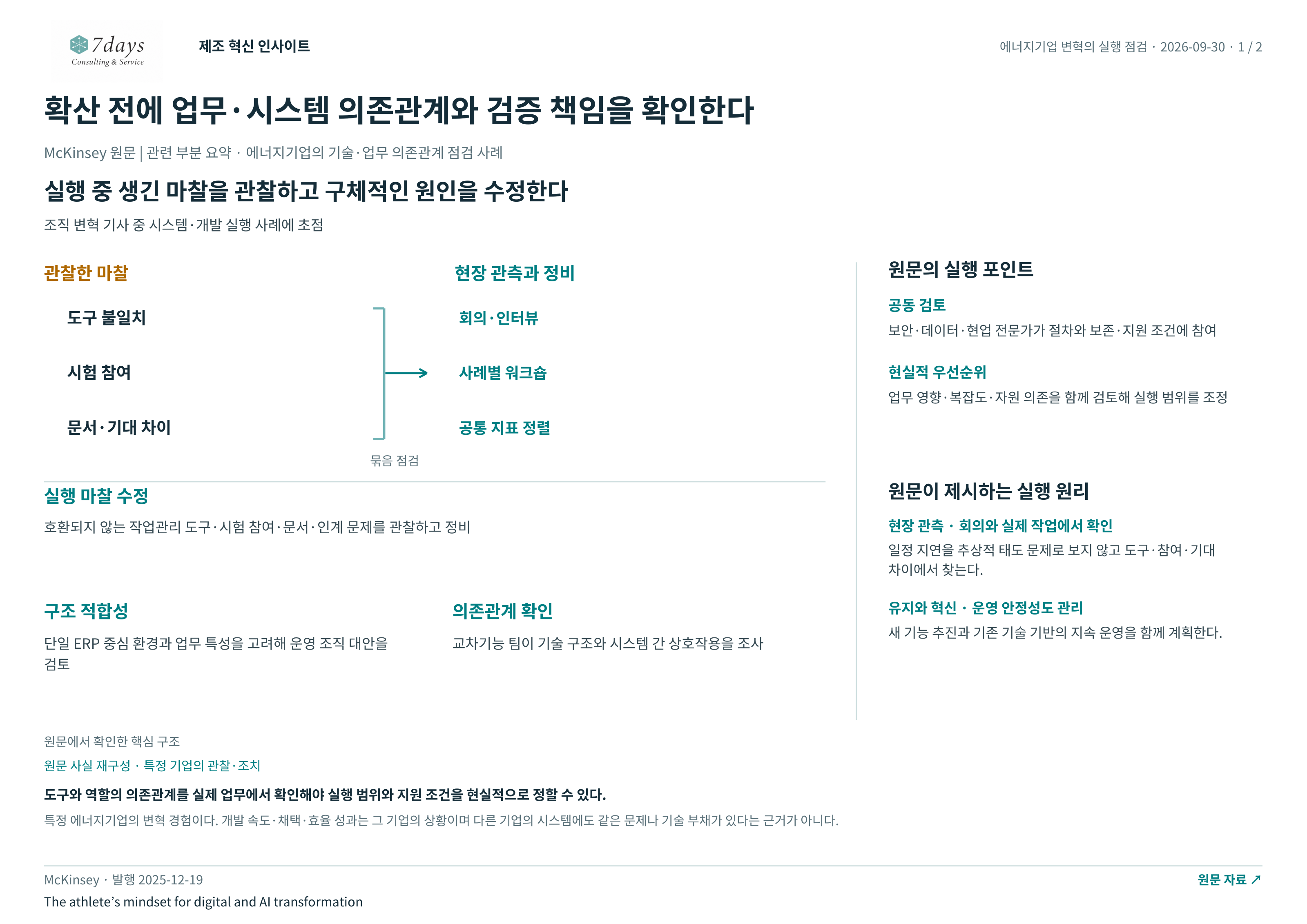 확산 전에 업무·시스템 의존관계와 검증 책임을 확인한다 전체 페이지