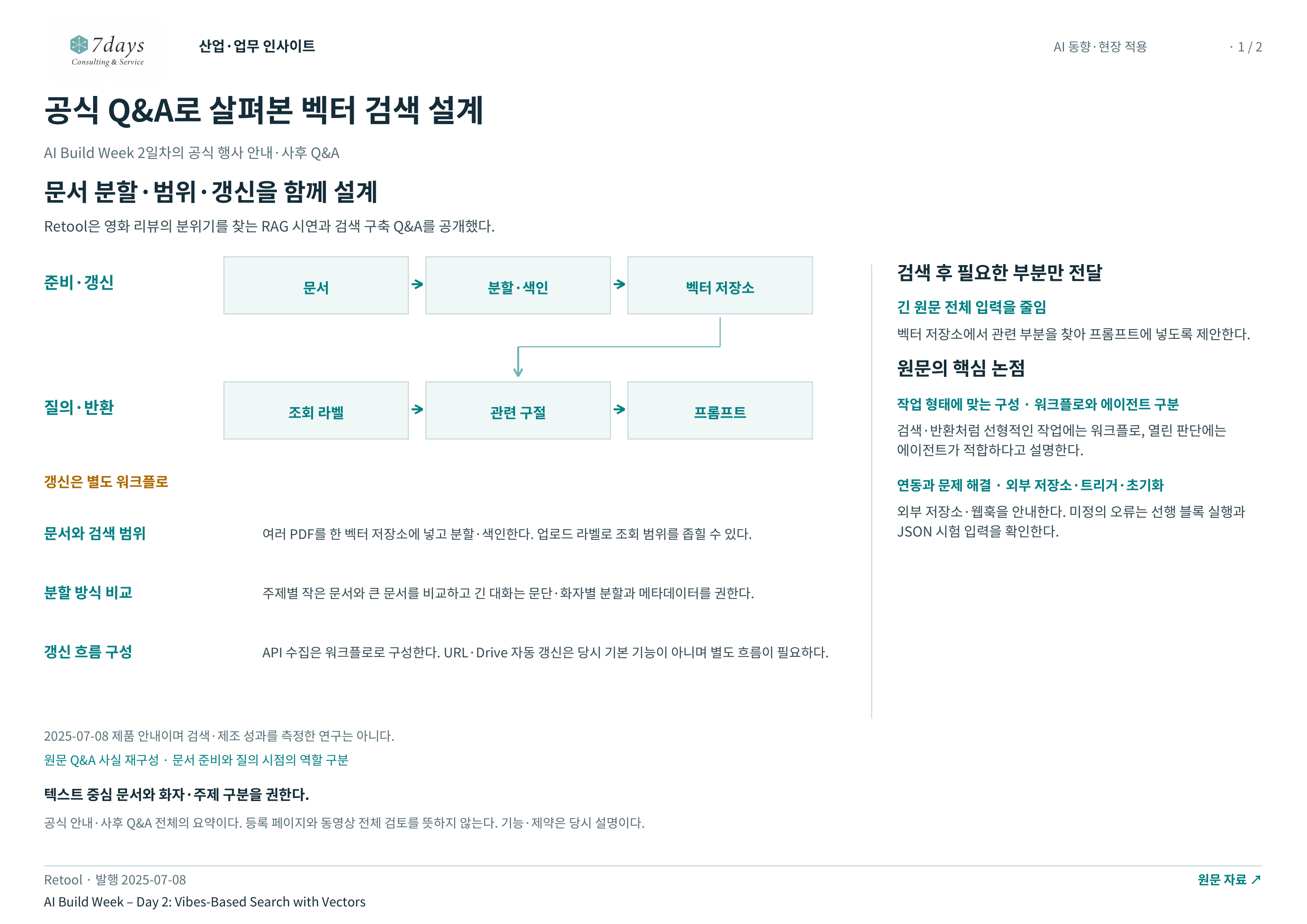 공식 Q&A로 살펴본 벡터 검색 설계 전체 페이지